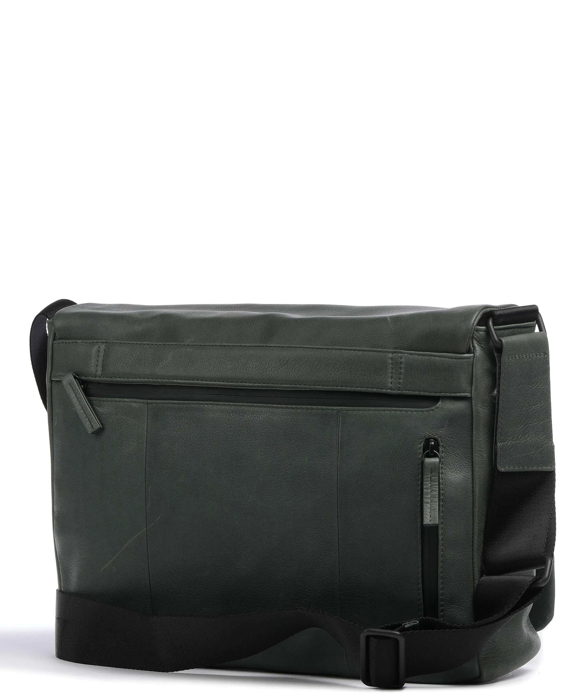  Leonhard Heyden Den Haag Borsa a spalla 13″ morbida pelle bovina verde-oliva  