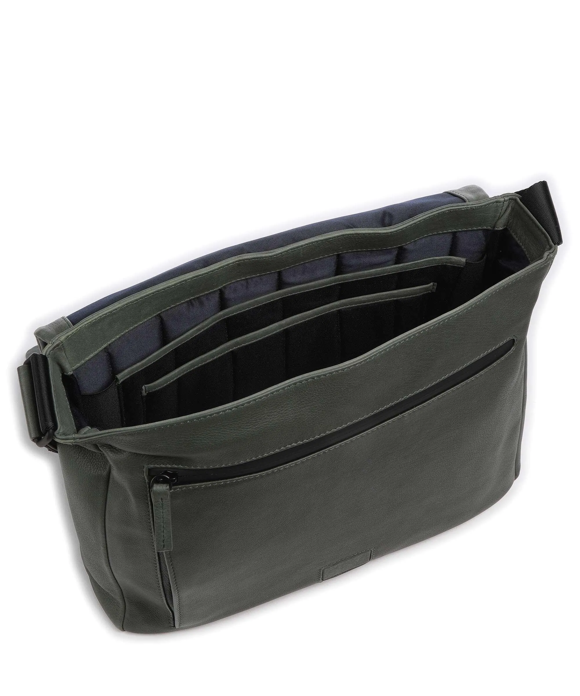  Leonhard Heyden Den Haag Borsa a spalla 13″ morbida pelle bovina verde-oliva  
