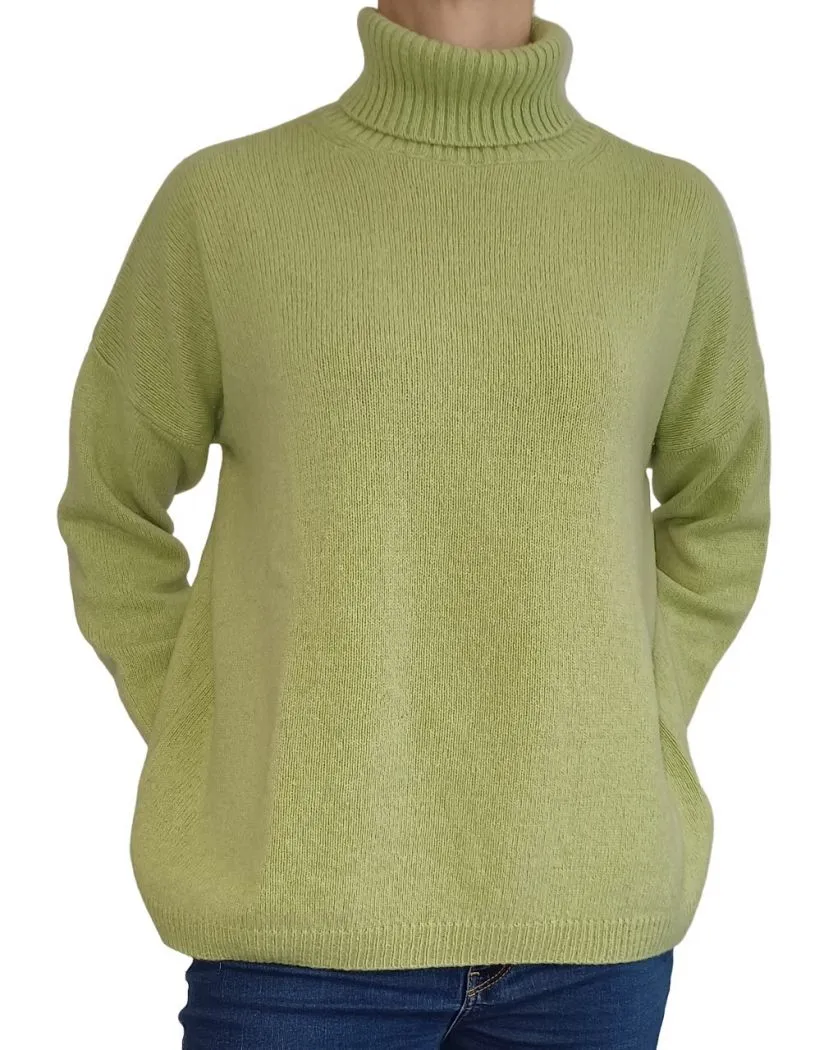 Maglia Donna Over Collo Alto Cashmere Rigenerato