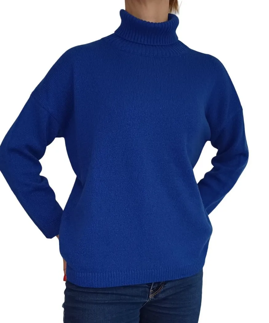 Maglia Donna Over Collo Alto Cashmere Rigenerato
