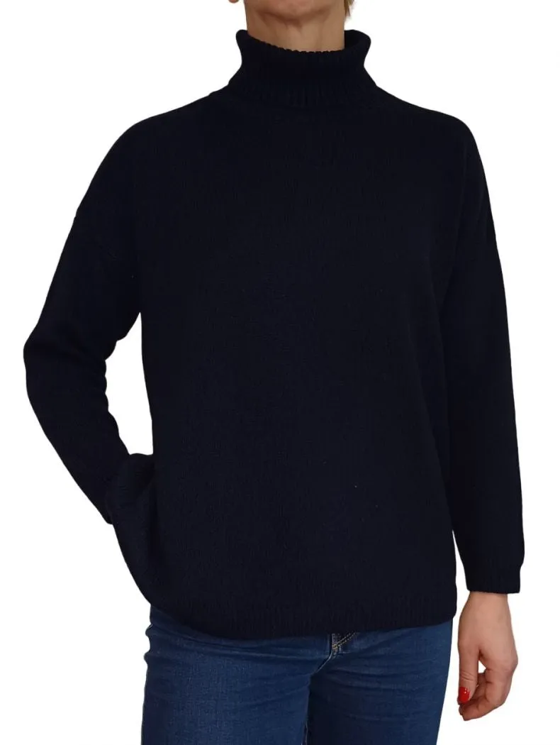 Maglia Donna Over Collo Alto Cashmere Rigenerato