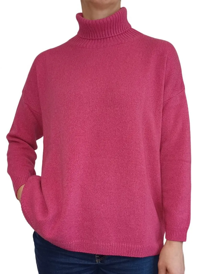 Maglia Donna Over Collo Alto Cashmere Rigenerato
