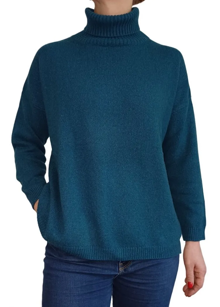 Maglia Donna Over Collo Alto Cashmere Rigenerato