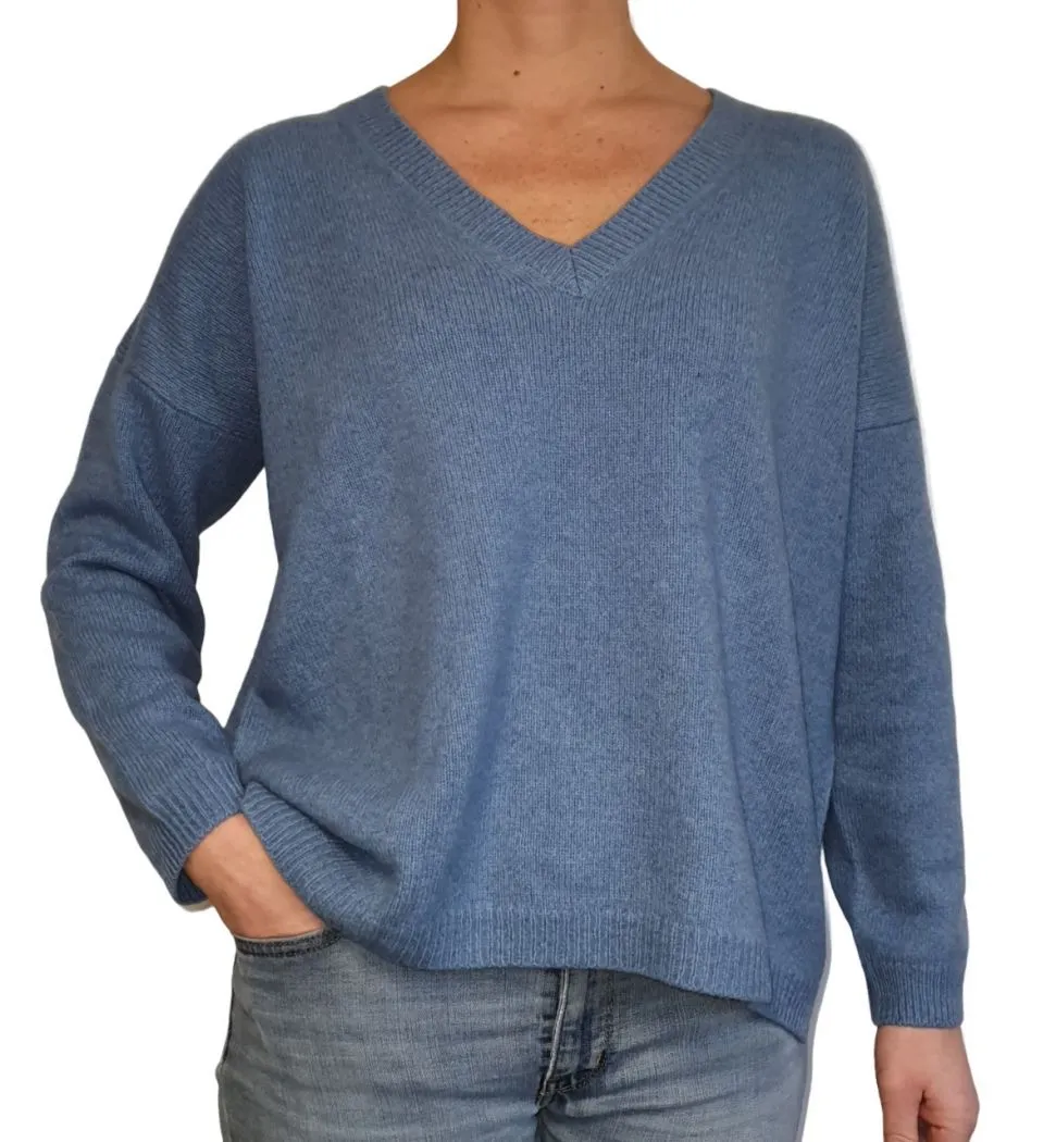 Maglia Donna Over Scollo a V Cashmere Rigenerato