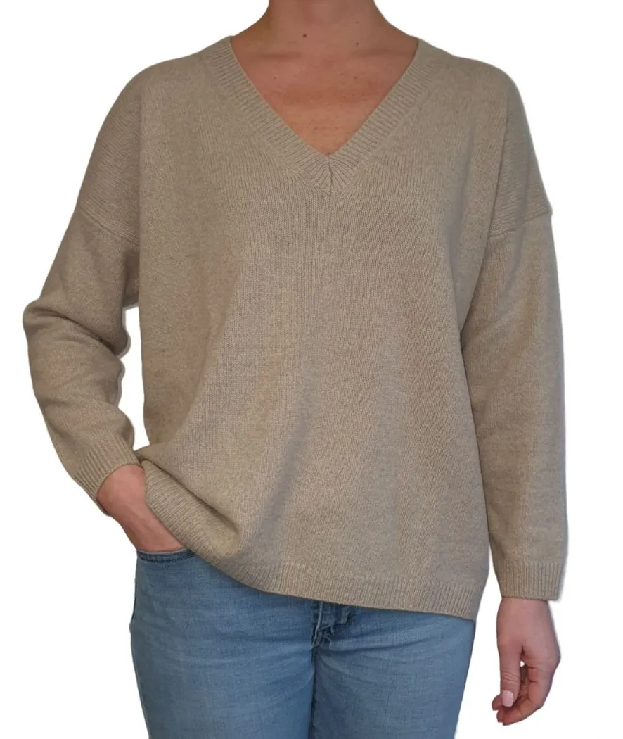 Maglia Donna Over Scollo a V Cashmere Rigenerato