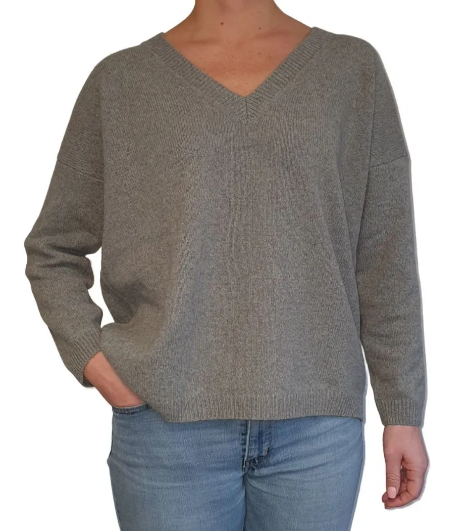 Maglia Donna Over Scollo a V Cashmere Rigenerato