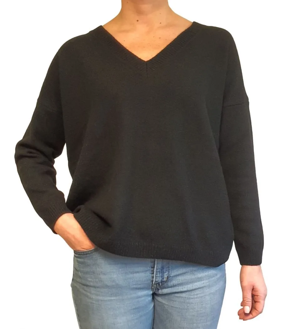 Maglia Donna Over Scollo a V Cashmere Rigenerato
