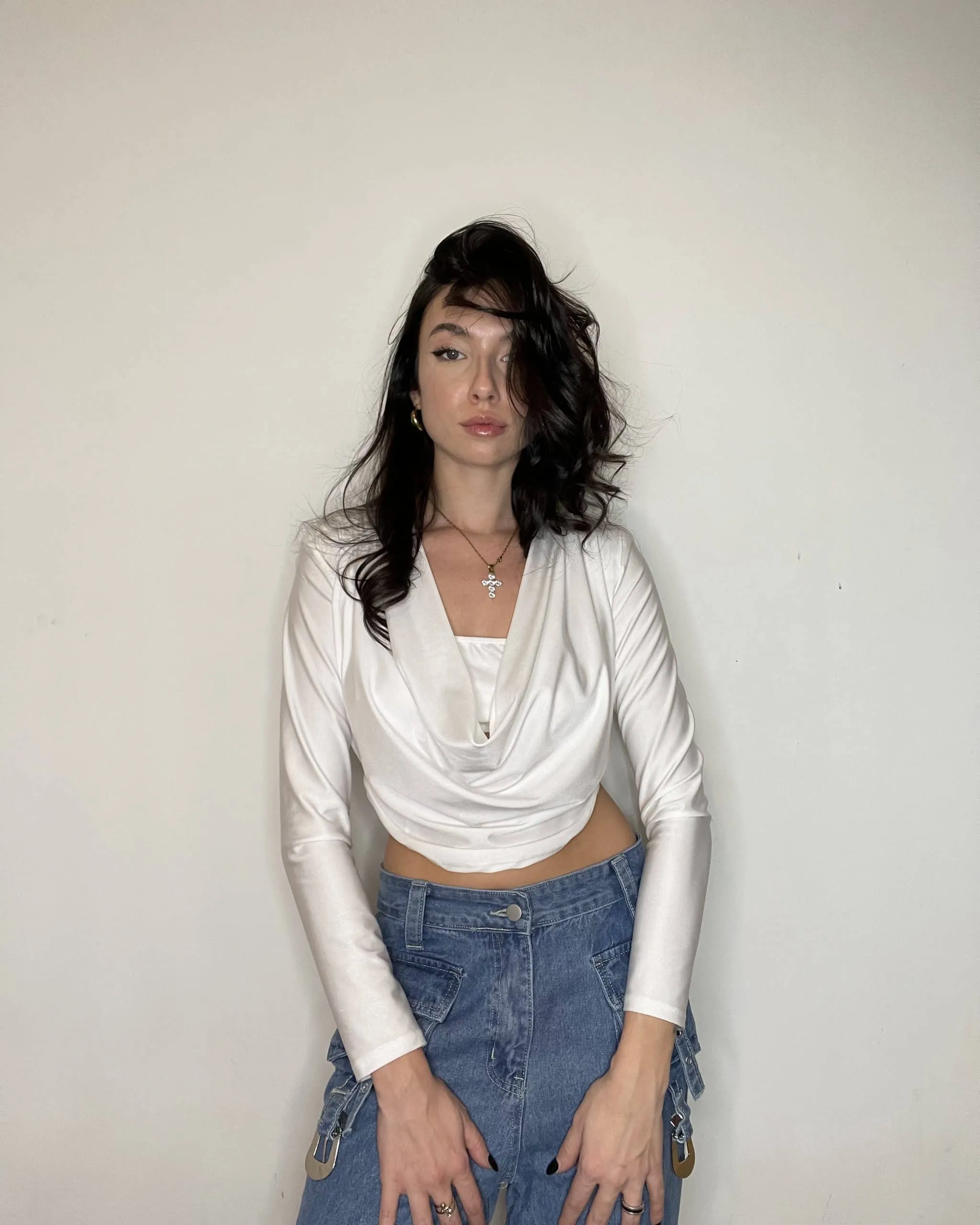 Maglia drappeggiata - BIANCO