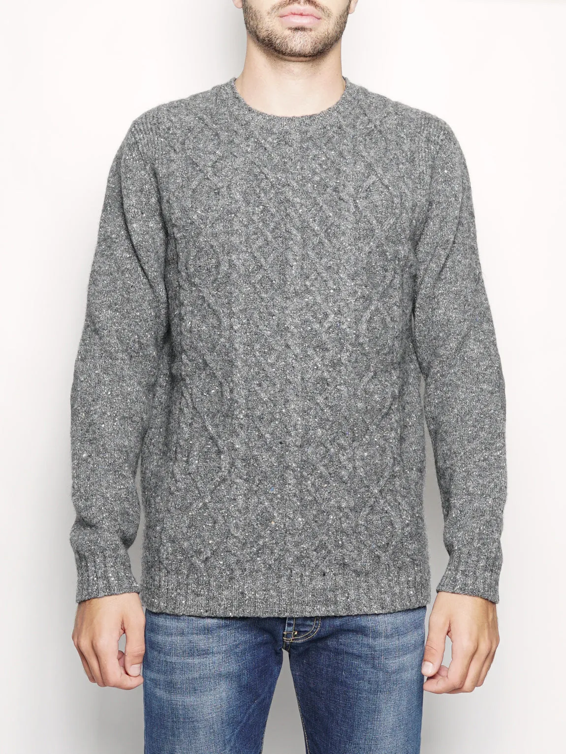 Maglia Effetto Tweed Grigio Scuro