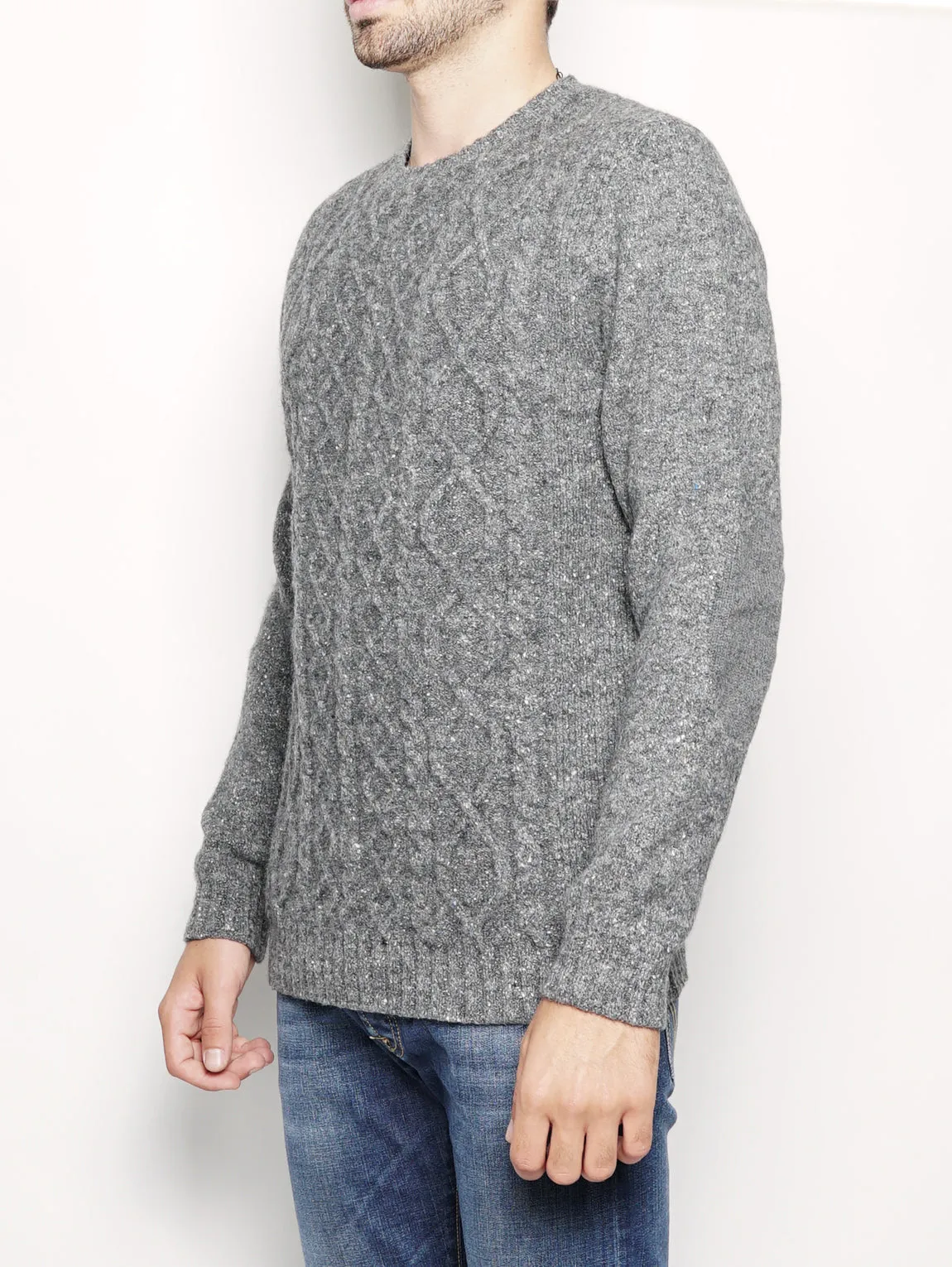 Maglia Effetto Tweed Grigio Scuro