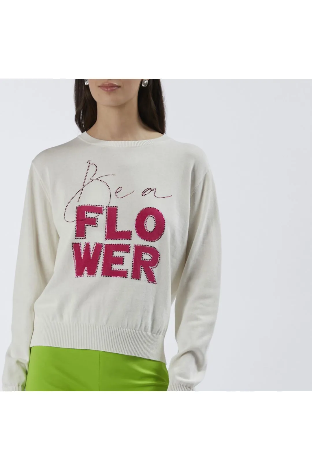 maglia girocollo con scritta 