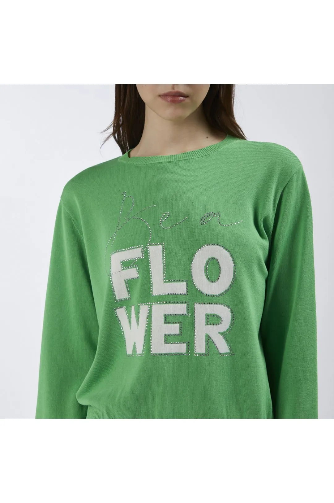 maglia girocollo con scritta 