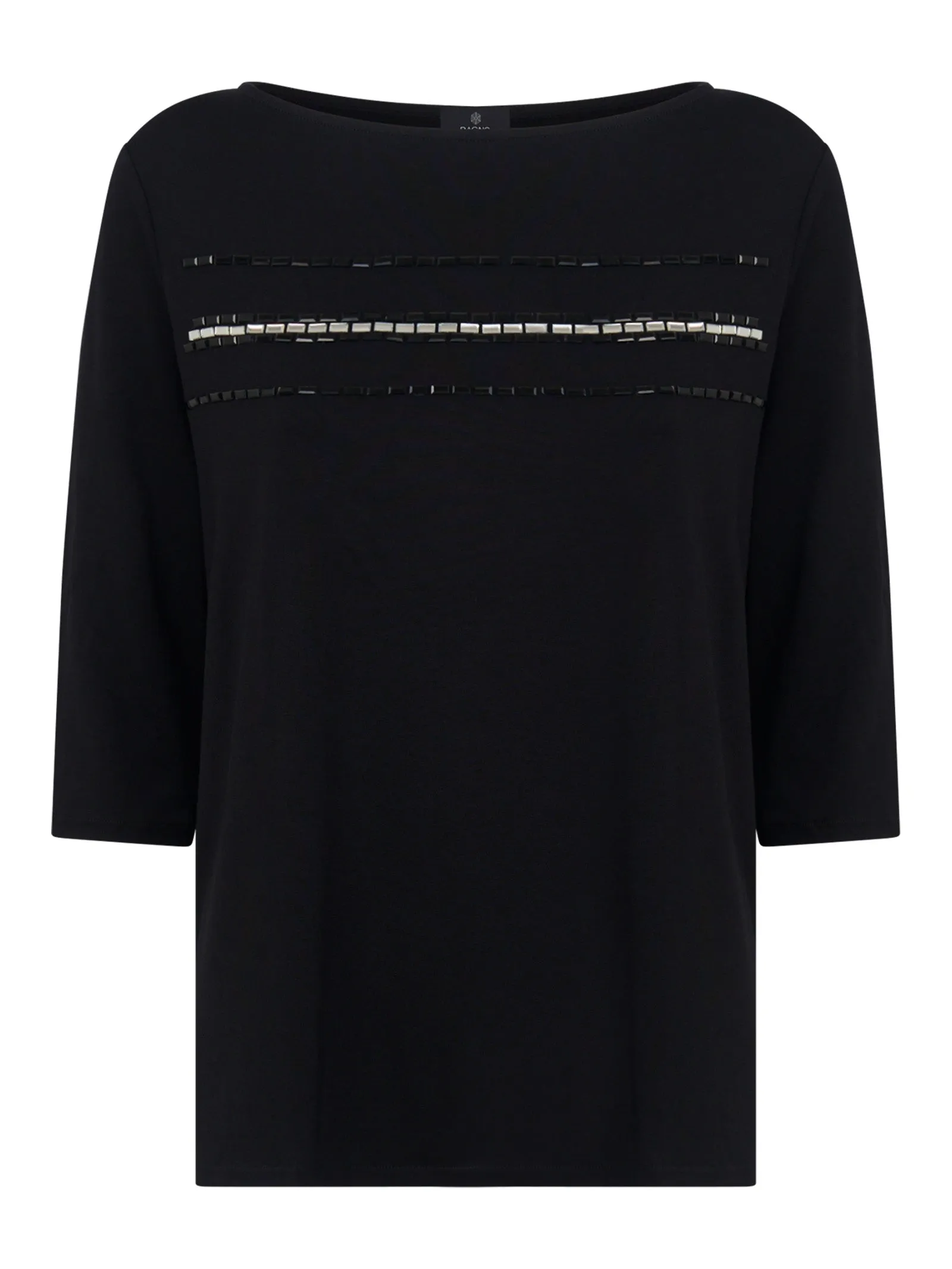 Maglietta con applicazione in Viscosa Summer - Nero