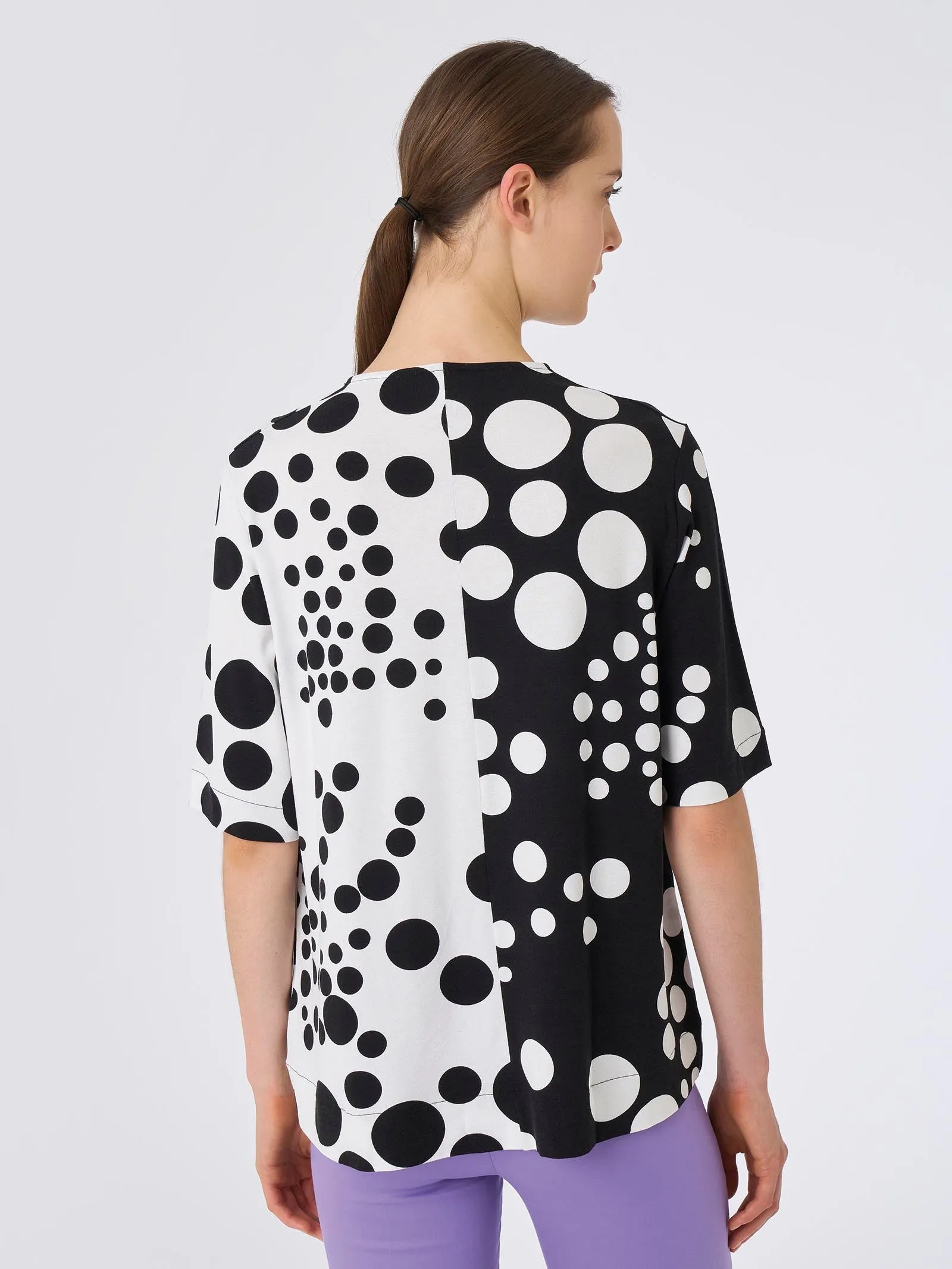 Maglietta oversize in Crêpe di viscosa - Fant.Nero