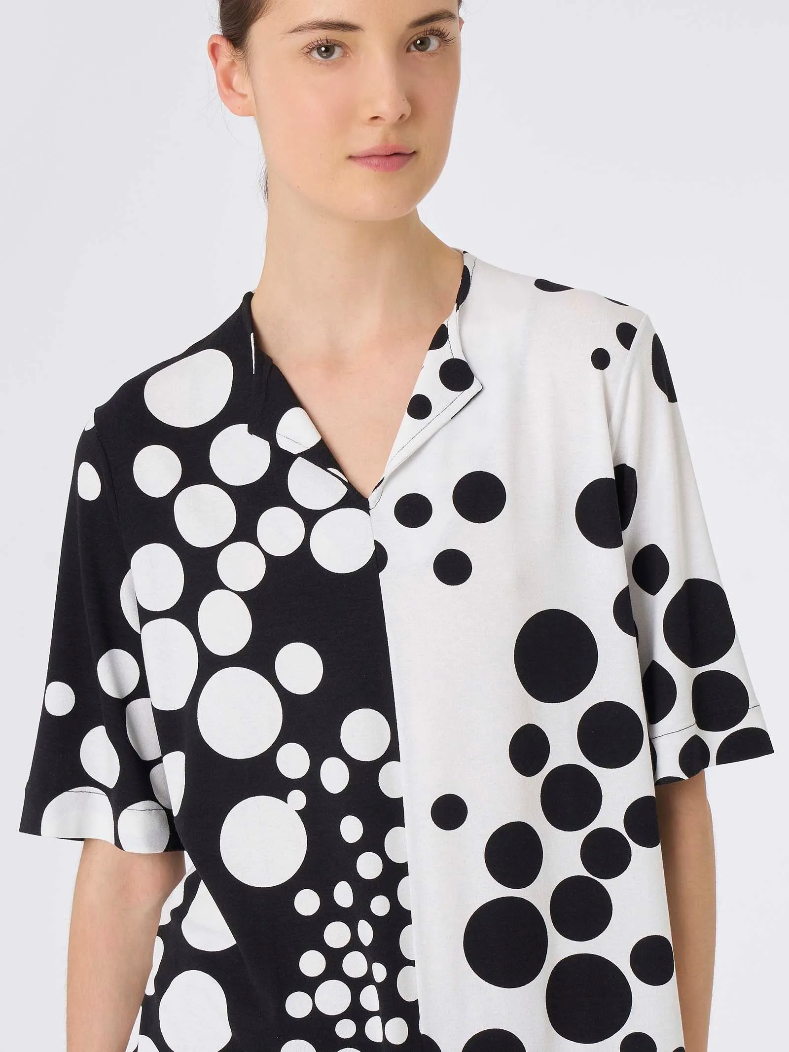 Maglietta oversize in Crêpe di viscosa - Fant.Nero