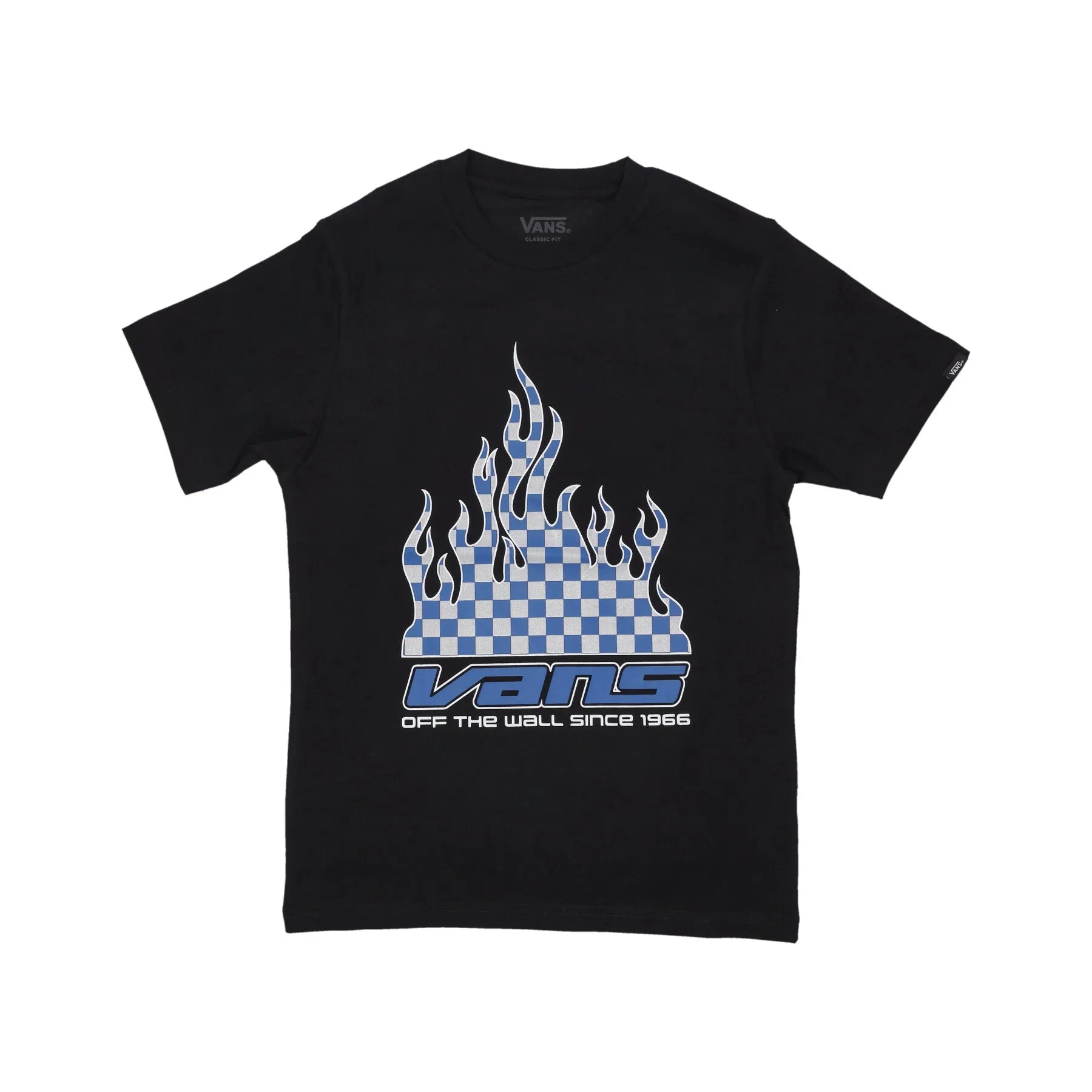 Maglietta Ragazzo Reflective Checkerboard Flame Tee Black