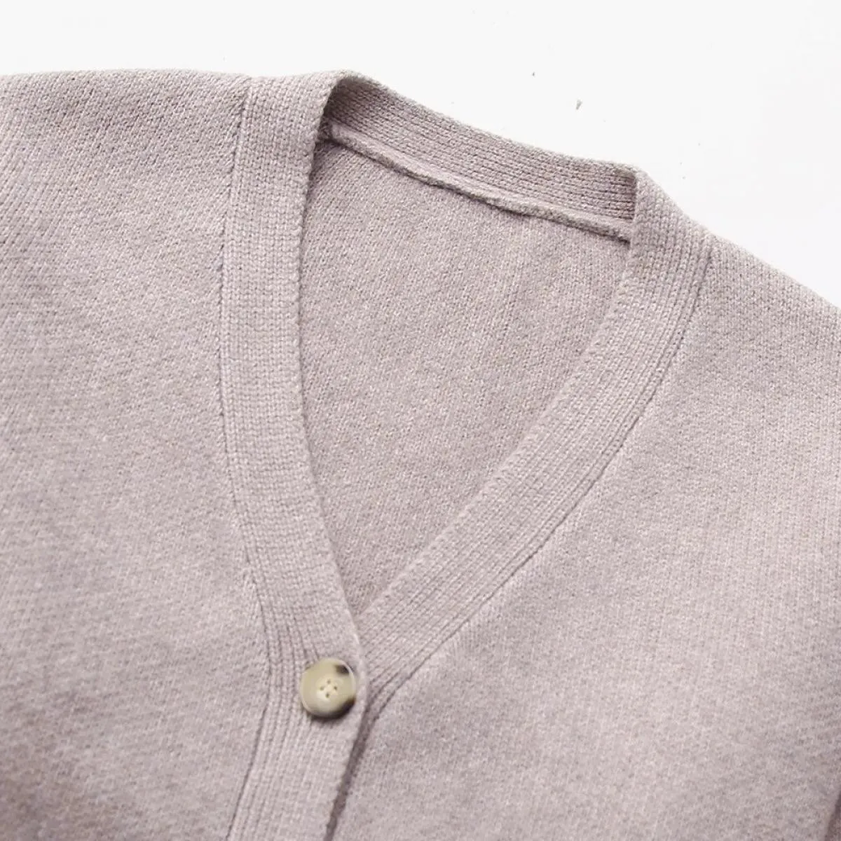 Maglione da donna in tinta unita con scollo a V, tasca monopetto, cardigan a maniche lunghe, trapuntato, trapuntato, lavorato a