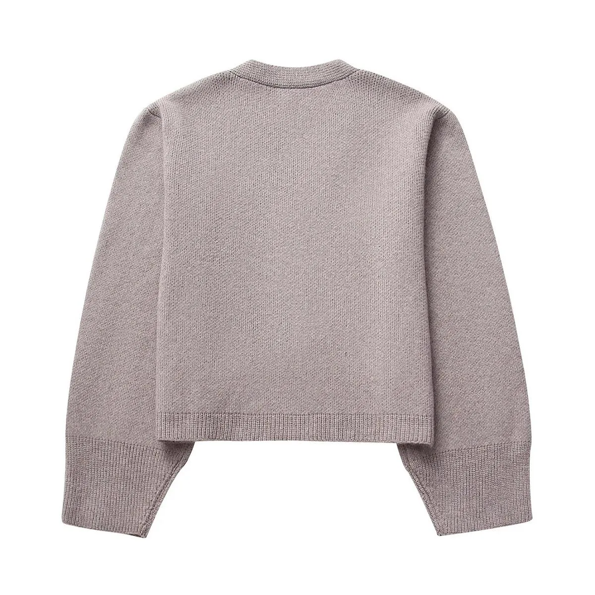 Maglione da donna in tinta unita con scollo a V, tasca monopetto, cardigan a maniche lunghe, trapuntato, trapuntato, lavorato a
