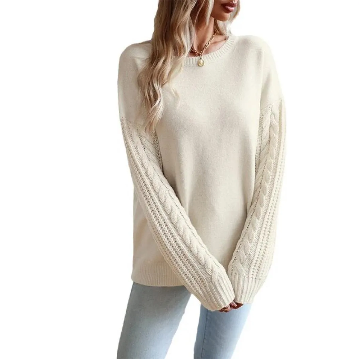 Maglione lavorato a maglia solido Top donna 2023 Abbigliamento Autunno Inverno Pullover a maniche lunghe T-shirt T-shirt maglion