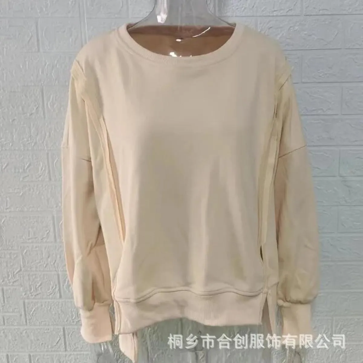 Maglione oversize da donna con collo rotondo e spalla cadente, maglioni pullover larghi casual da donna, moda vintage basic, mag