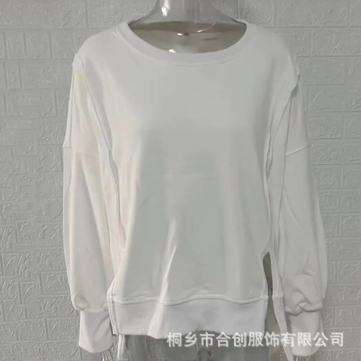 Maglione oversize da donna con collo rotondo e spalla cadente, maglioni pullover larghi casual da donna, moda vintage basic, mag