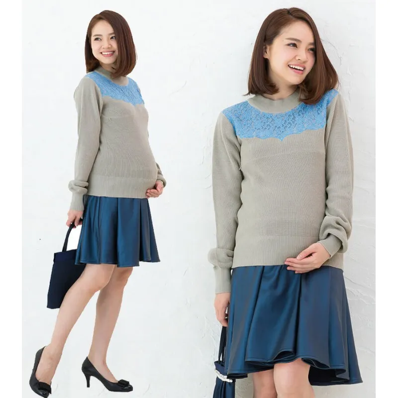Maglione premaman e allattamento in cotone biologico
