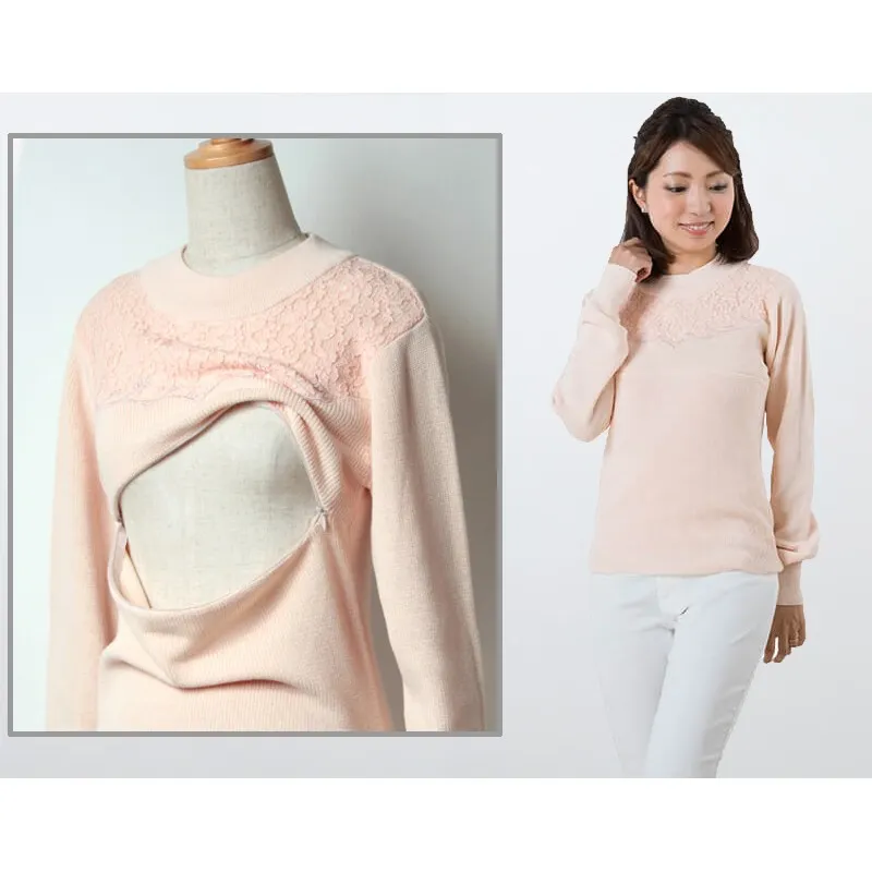 Maglione premaman e allattamento in cotone biologico