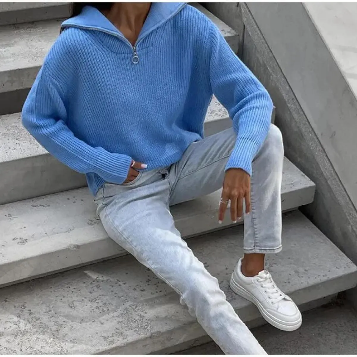 Maglioni da donna Tinta unita Verde Blu Pullover Manica lunga Maglione lavorato a maglia casual Donna Inverno Dolcevita da donna