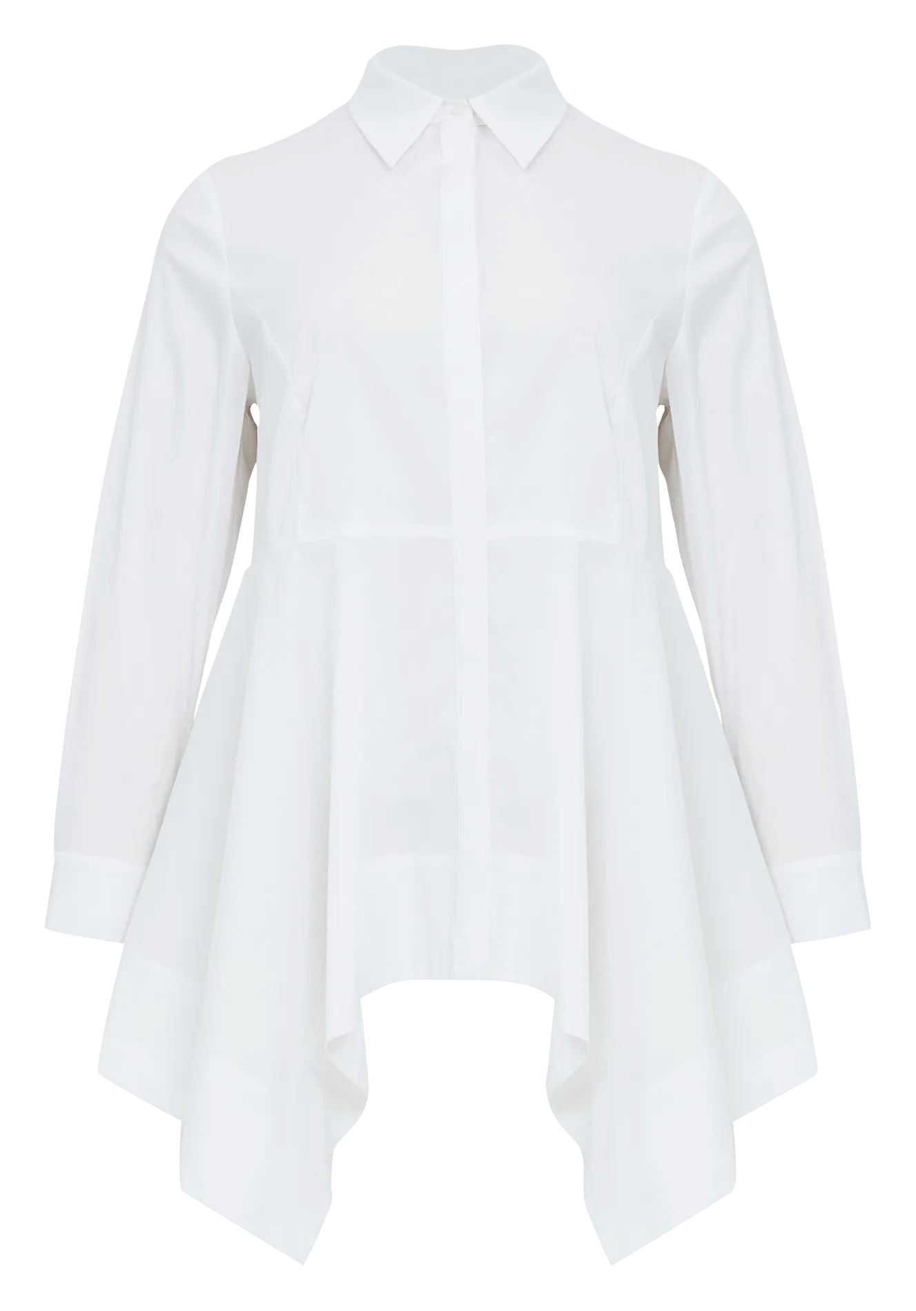  MAT FASHION   Camicia asimmetrica tinta unita | Bianco