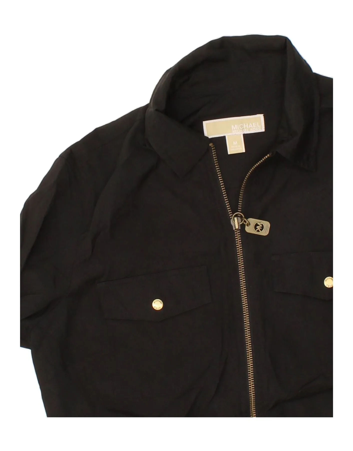 MICHAEL KORS Womens Shirt Blouse UK 12 Medium Black Polyester