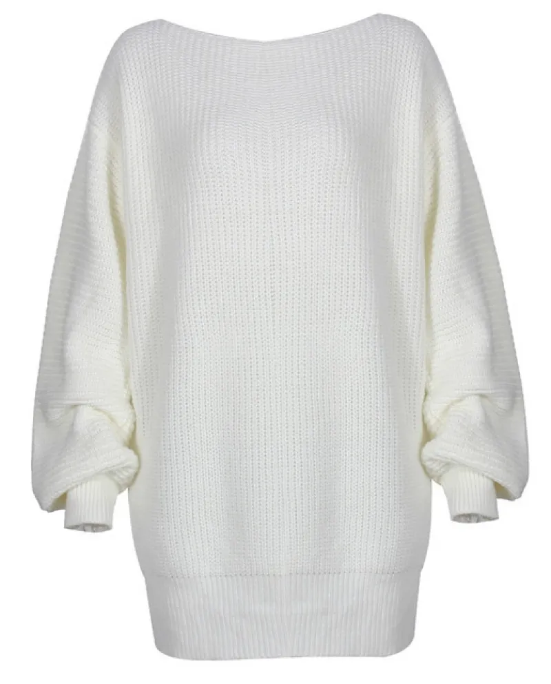 Mini abito casual lavorato a maglia Donna Autunno Inverno Comfort Abito maglione lavorato a maglia morbido con spalle scoperte C