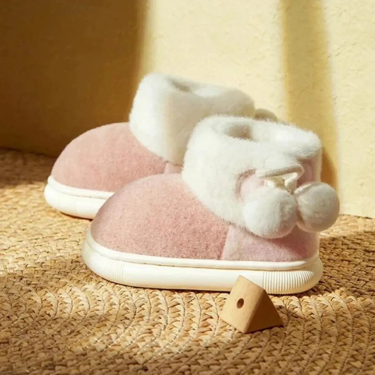 Moda Pvc Stivali da neve per bambini con suola morbida Inverno Caldo peluche Scarpe in cotone Bambini Stivaletti antiscivolo Bam