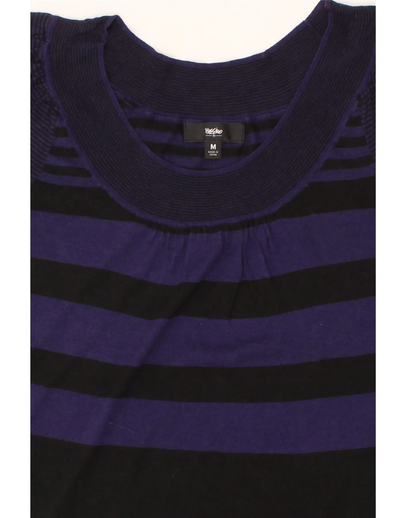 MOSSIMO Womens Blouse Top UK 12 Medium Purple Striped Cotton