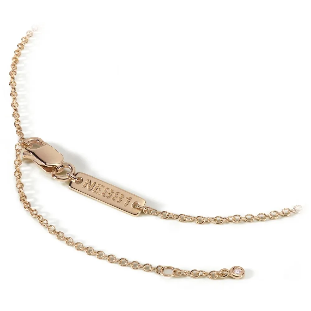 NESS1 - Mixxxile Collana Oro Rosa 9Kt e Diamante - Sex Bomb Collection - Collana Artigianale - Alta Qualità Luxury