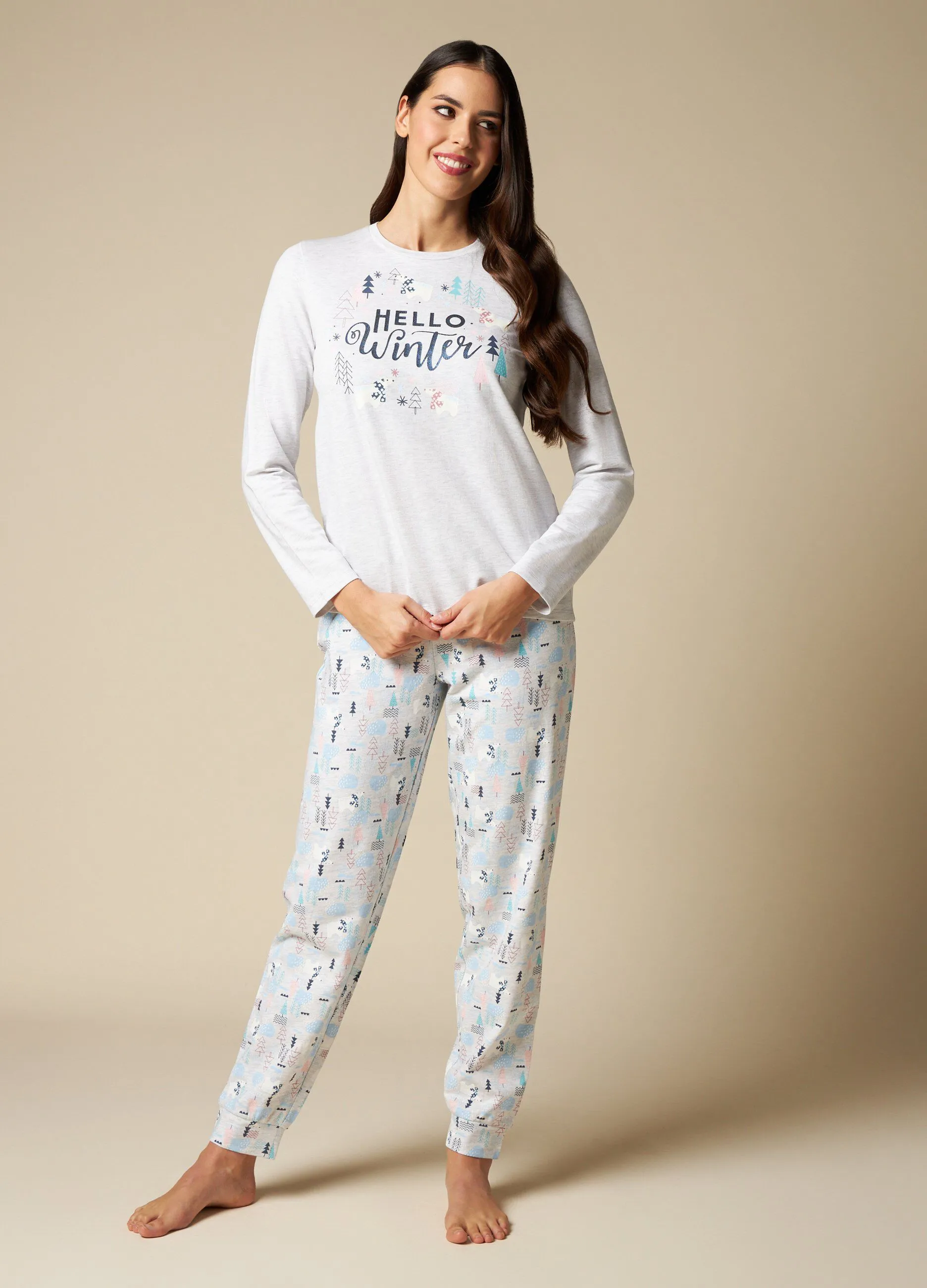 NYMOS  Set pigiama lungo in cotone donna