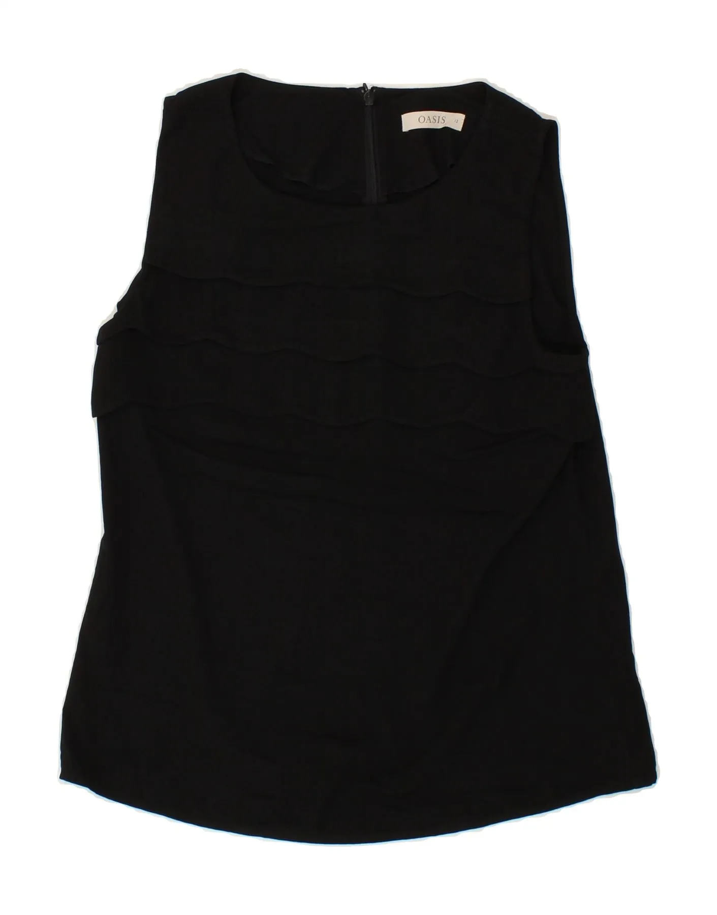 OASIS Womens Sleeveless Blouse Top UK 12 Medium Black Polyester