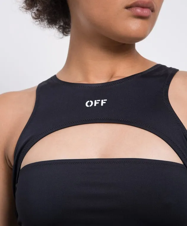 Off-White Costume intero nero con stampa logo a contrasto OWFC012F23JER001