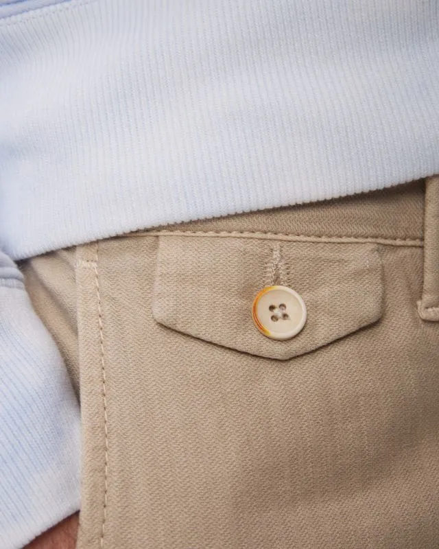 Pantaloni beige con lino da uomo Alberto Steve-Linen Herringbone