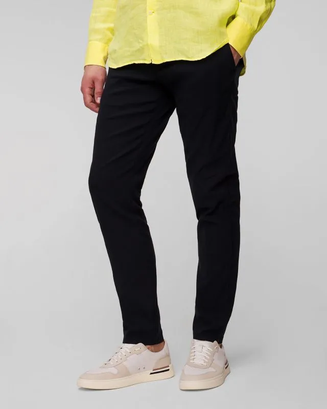 Pantaloni blu scuro in lino da uomo Alberto Rob-Tech Linen
