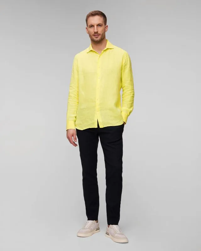 Pantaloni blu scuro in lino da uomo Alberto Rob-Tech Linen
