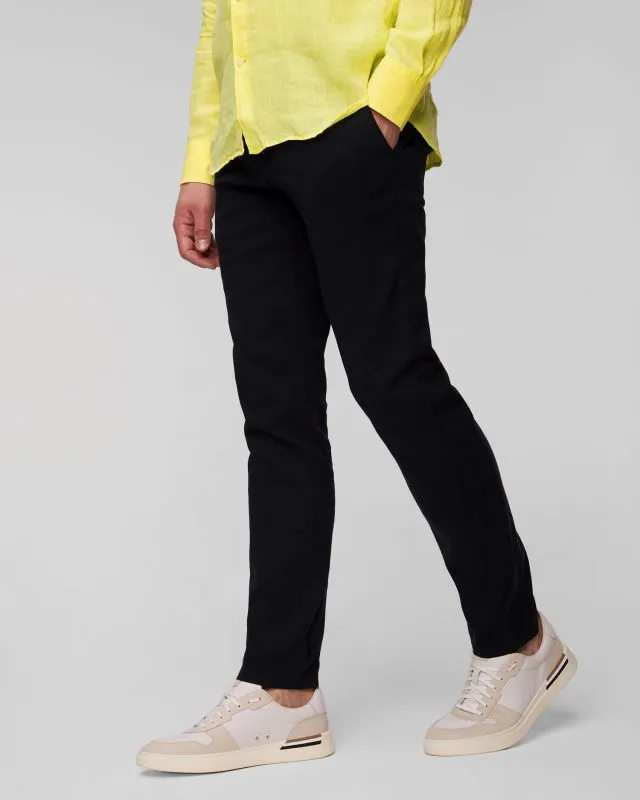 Pantaloni blu scuro in lino da uomo Alberto Rob-Tech Linen