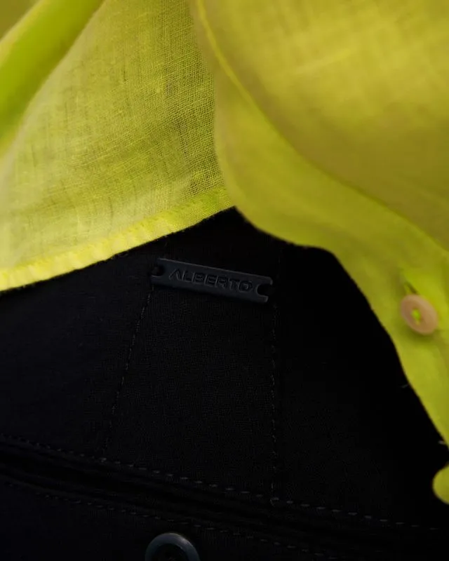 Pantaloni blu scuro in lino da uomo Alberto Rob-Tech Linen