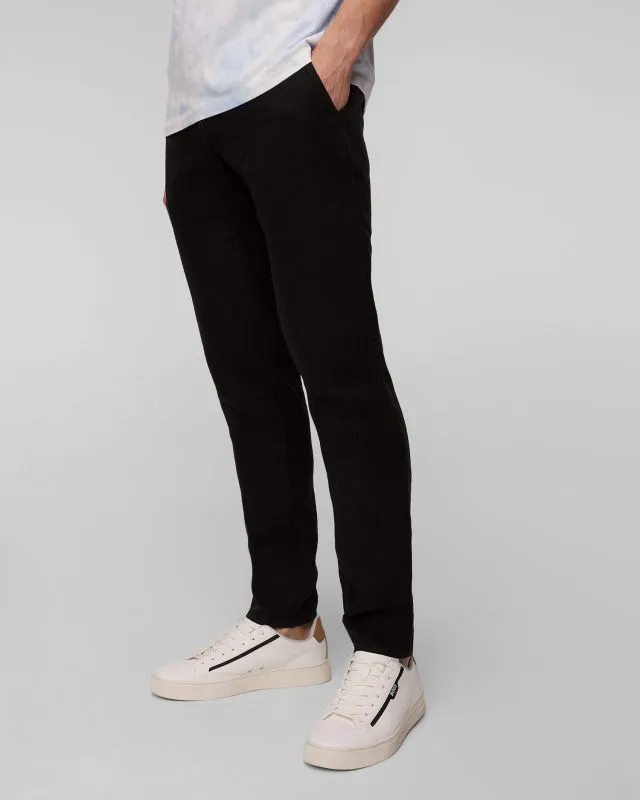 Pantaloni neri di lino da uomo Alberto House-Pure Linen