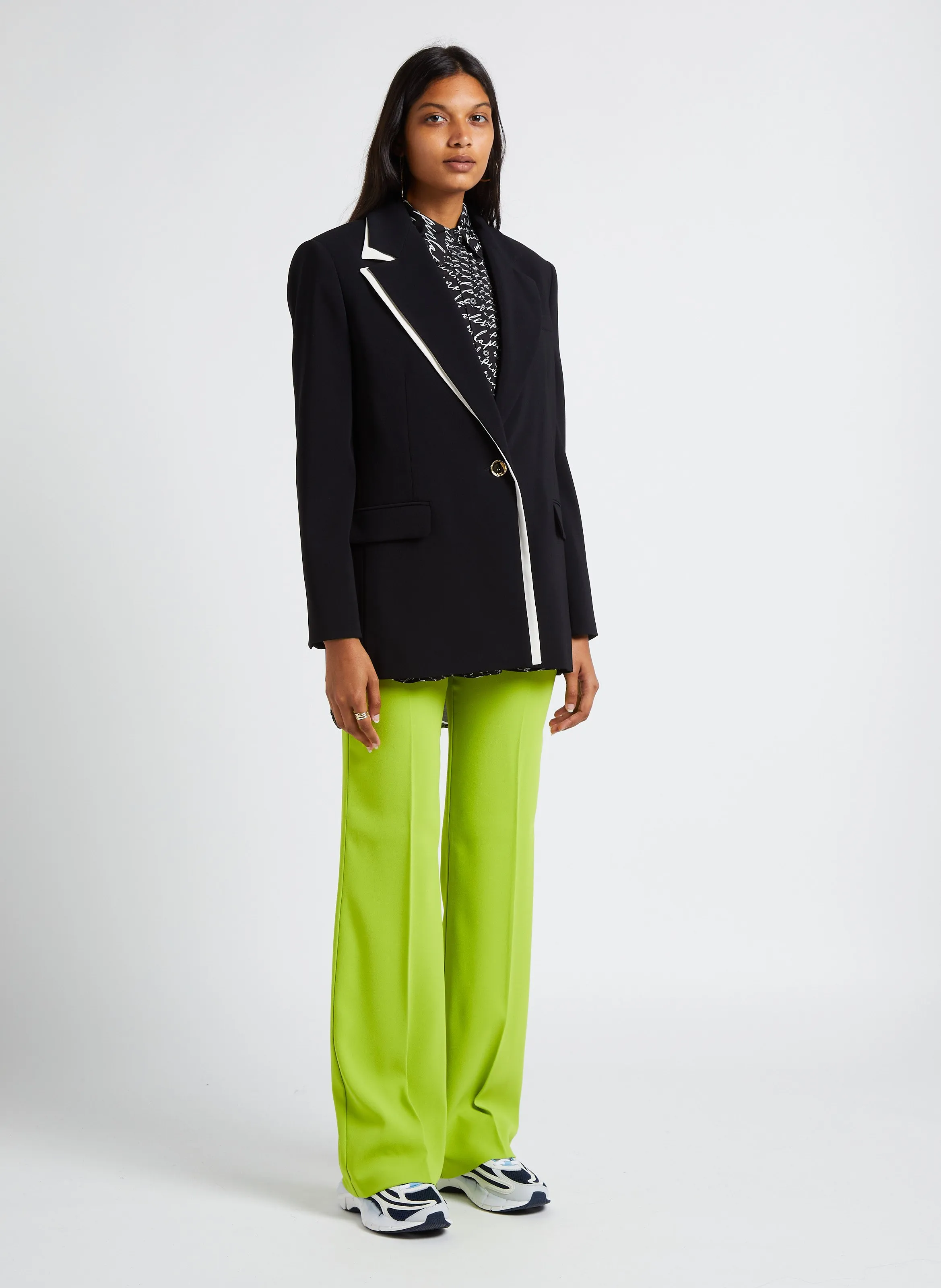  PINKO   CRICCHETTO - Camicia lunga dritta con colletto classico e logo stampato | Nero