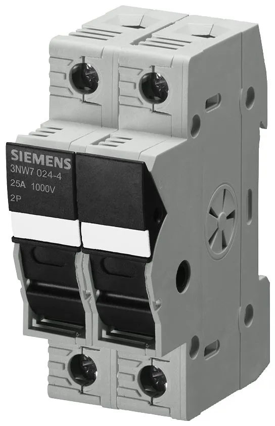 Portafusibili per montaggio su guida Siemens 10 x 38mm, 2P, 25A, 1kV