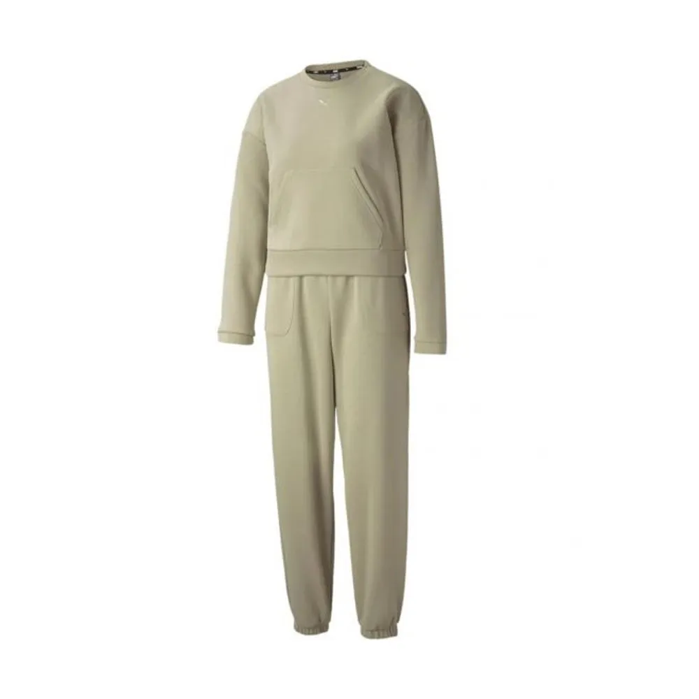 Puma Tuta Sportiva Crop Girocollo Beige Donna