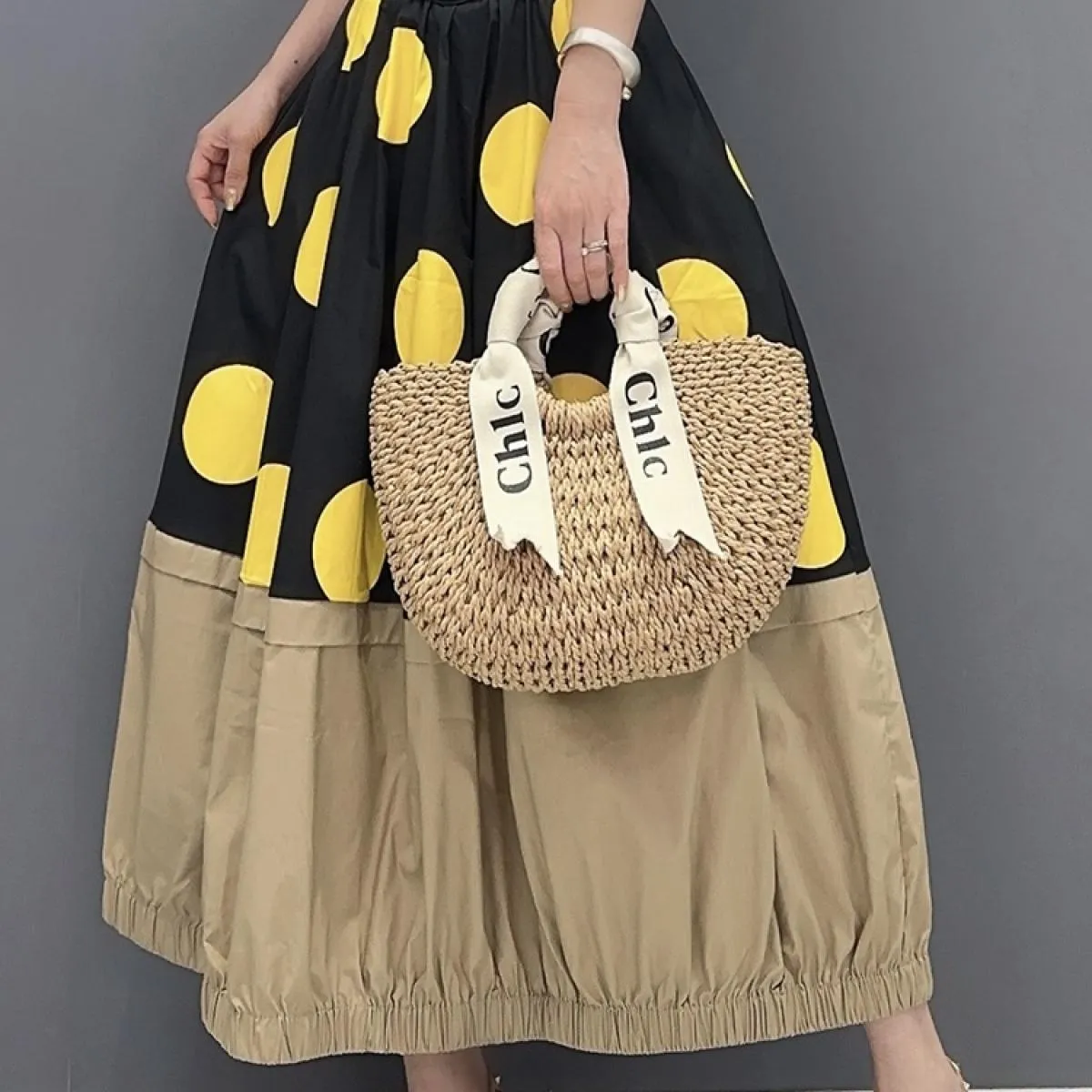 Qing Mo 2023 Estate Nuovo Stile Casual Punto Colorato Vestito Carino Un Pezzo Mezza Gonna Moda Donna Zxf3119