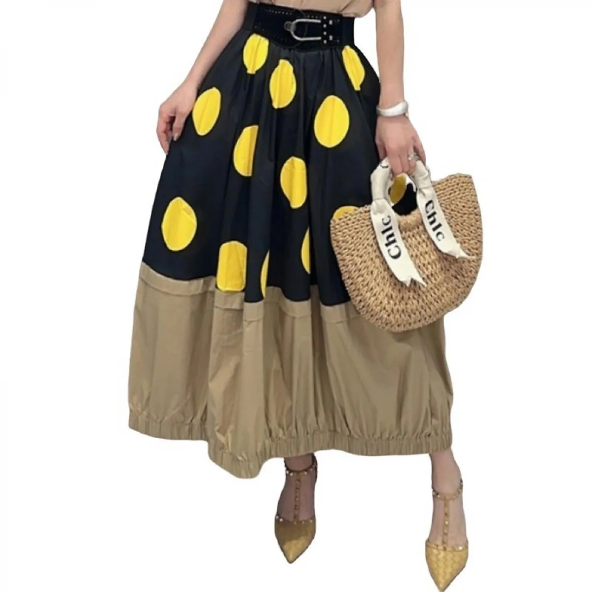 Qing Mo 2023 Estate Nuovo Stile Casual Punto Colorato Vestito Carino Un Pezzo Mezza Gonna Moda Donna Zxf3119