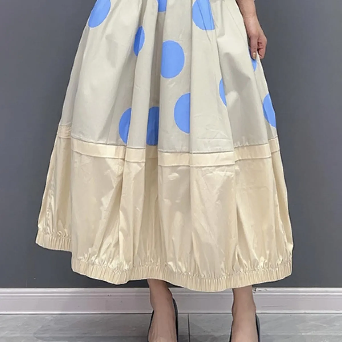 Qing Mo 2023 Estate Nuovo Stile Casual Punto Colorato Vestito Carino Un Pezzo Mezza Gonna Moda Donna Zxf3119
