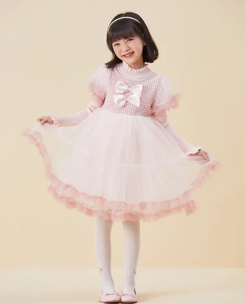 Ragazze autunno e inverno vestito nuovo soffice gonna a rete da ballo vestito da principessa Lolita